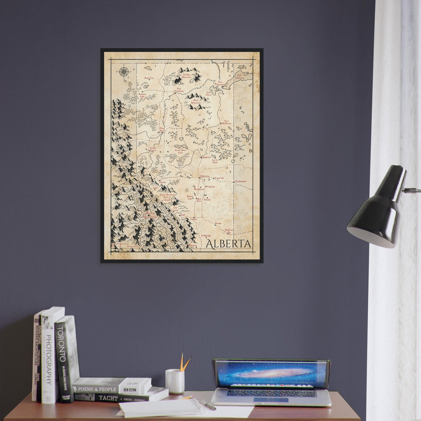 Map of Alberta - Fantasy-inspired - Print - Fabled Maps