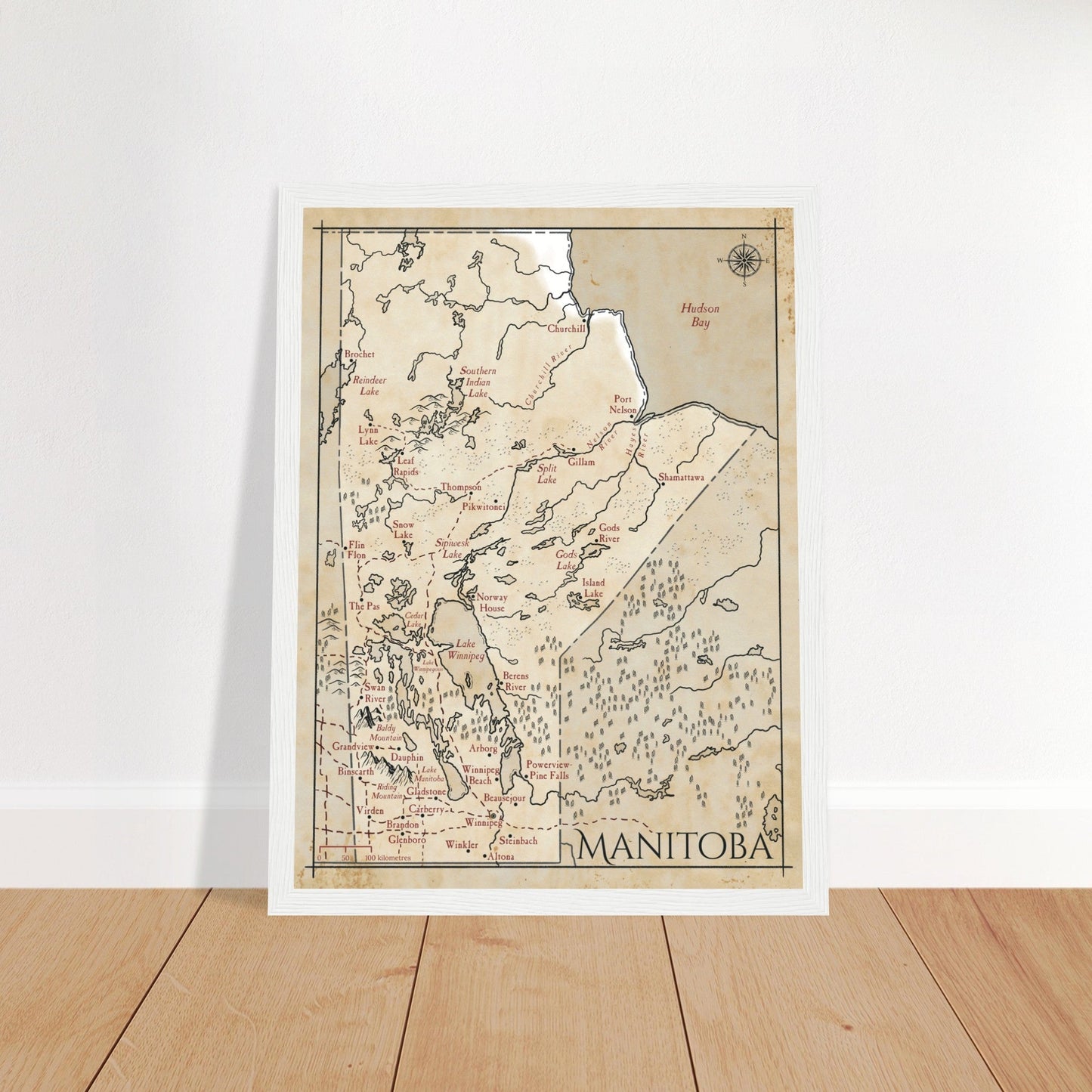 Map of Manitoba - Fantasy-inspired - Print - Fabled Maps