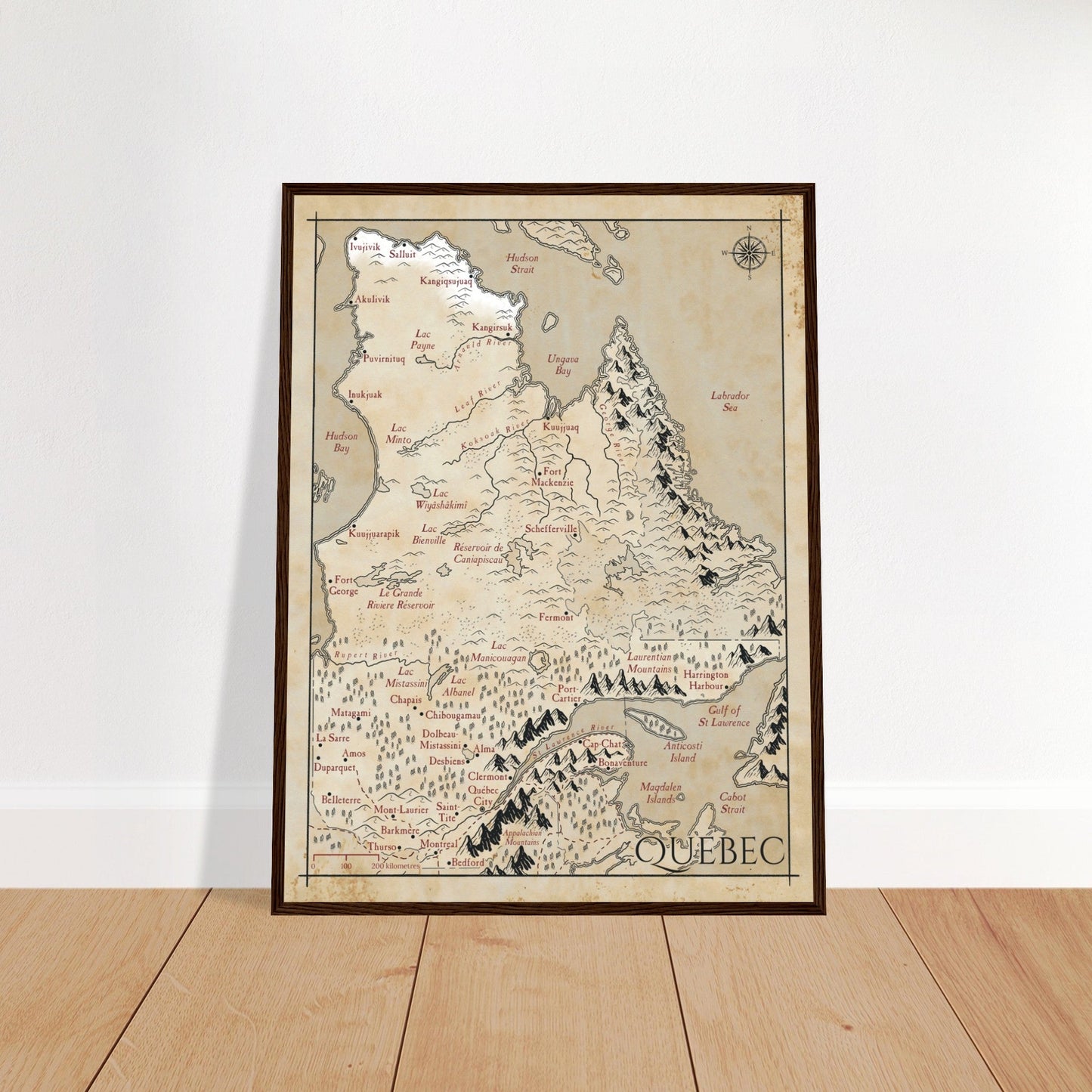 Map of Quebec - Fantasy-inspired - Print - Fabled Maps