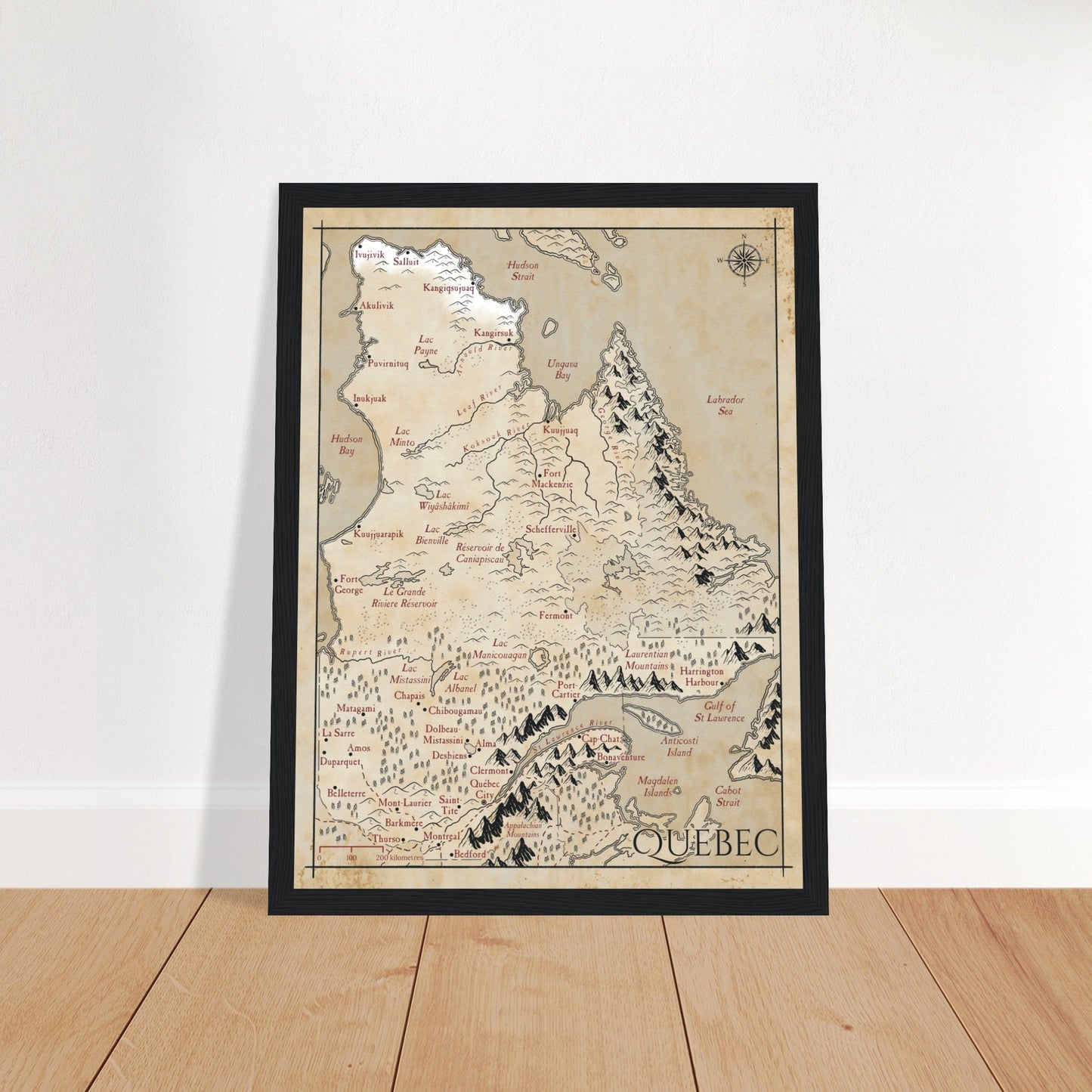 Map of Quebec - Fantasy-inspired - Print - Fabled Maps
