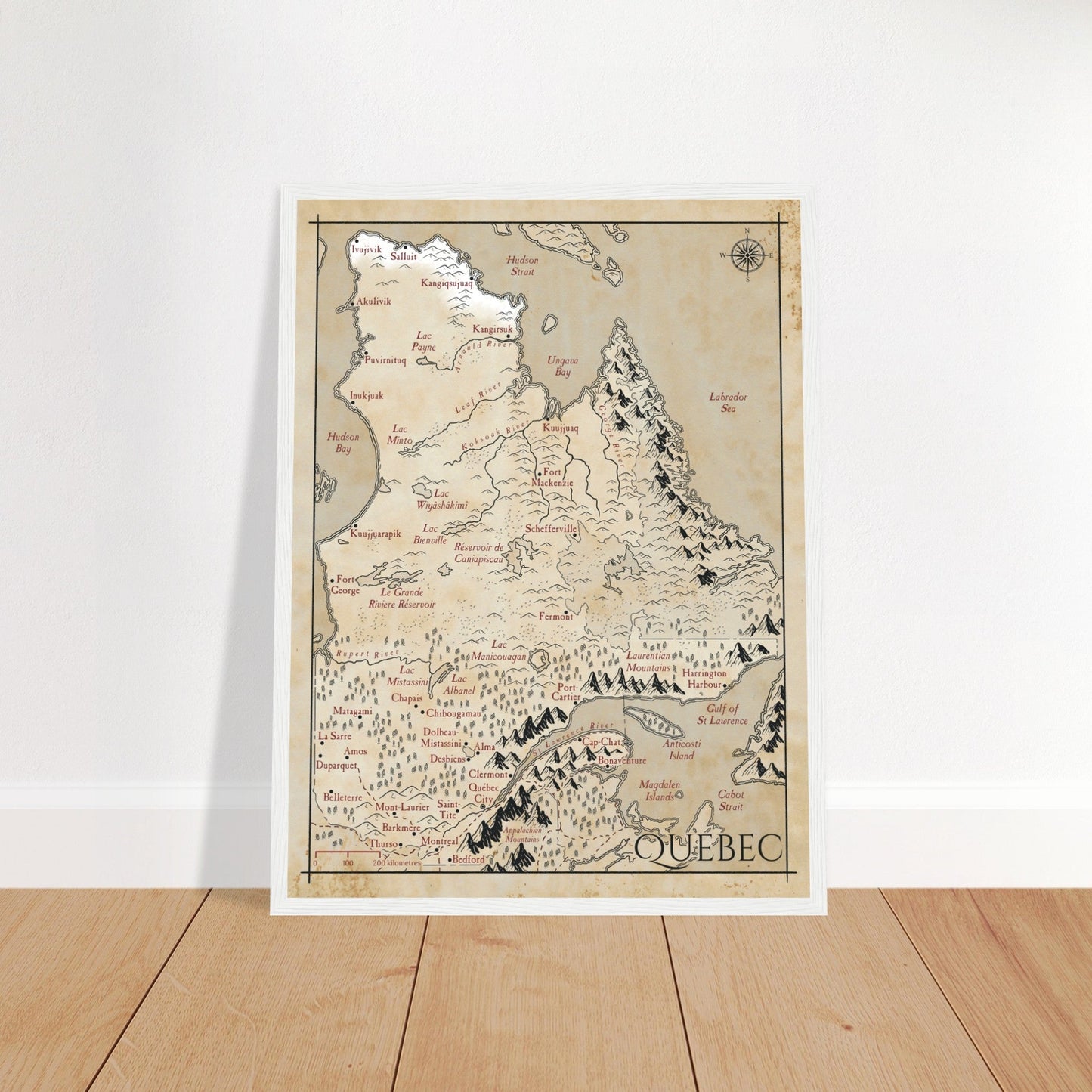Map of Quebec - Fantasy-inspired - Print - Fabled Maps