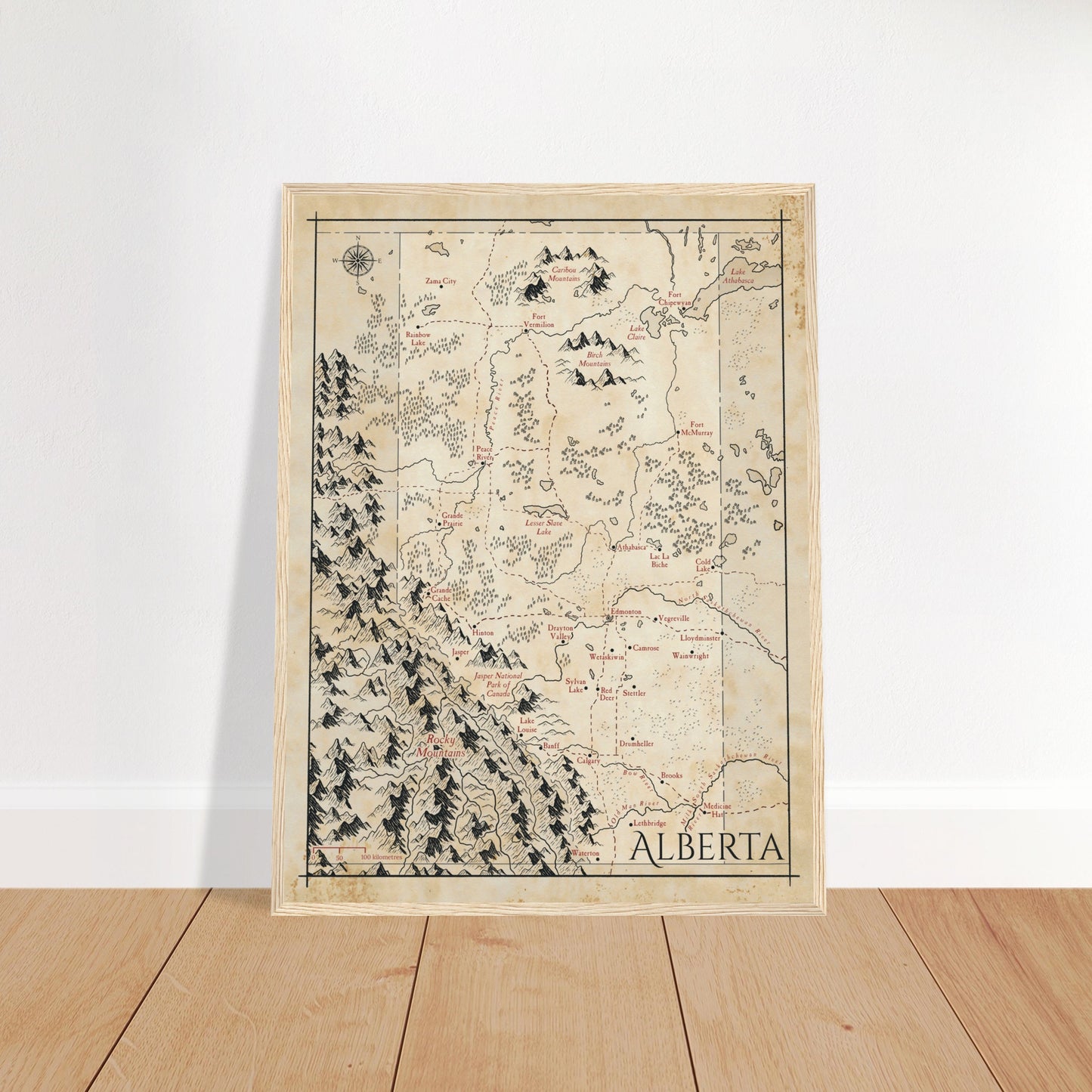 Map of Alberta - Fantasy-inspired - Print - Fabled Maps