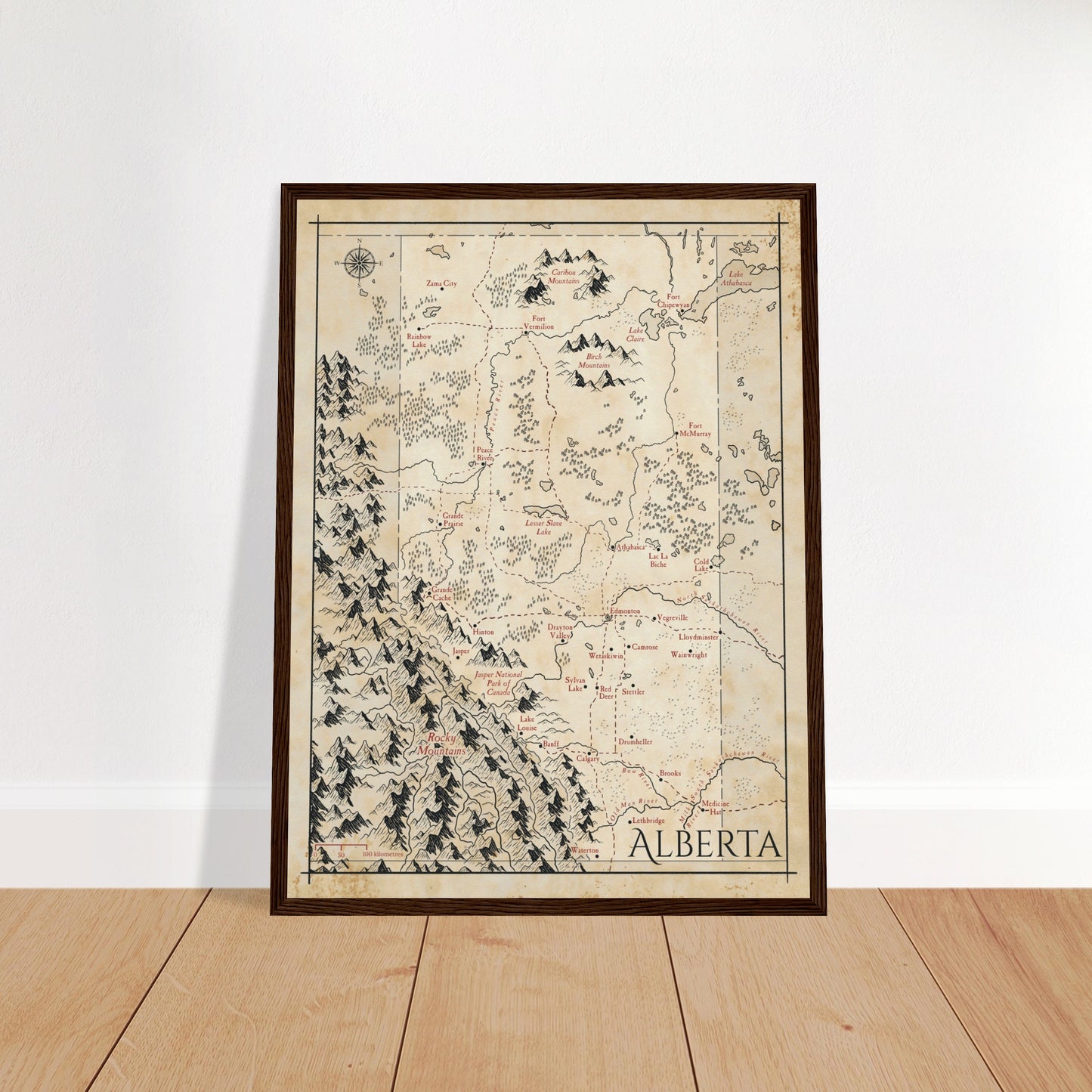 Map of Alberta - Fantasy-inspired - Print - Fabled Maps