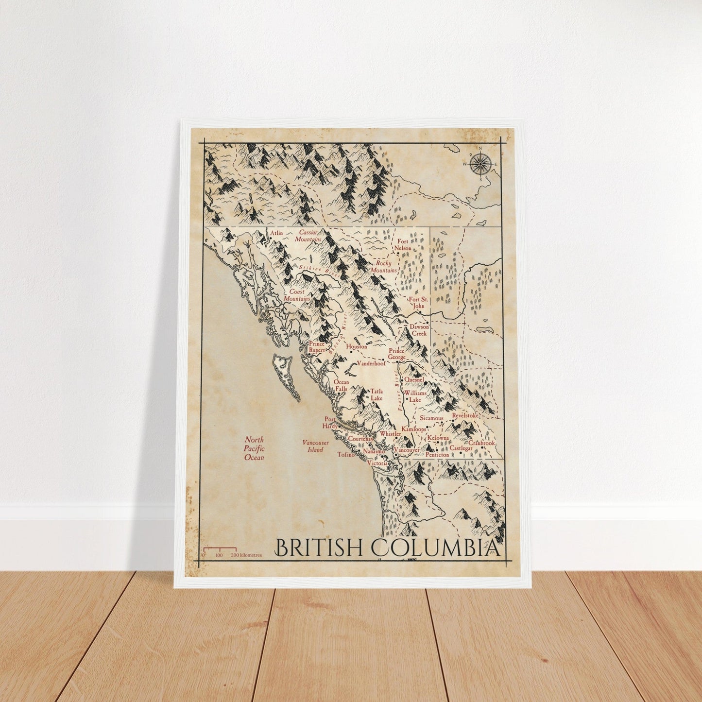 Map of British Columbia - Fantasy-inspired - Print - Fabled Maps