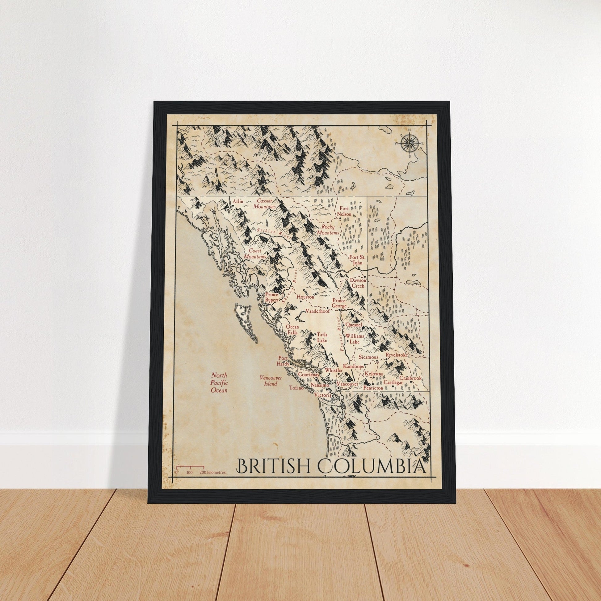 Map of British Columbia - Fantasy-inspired - Print - Fabled Maps