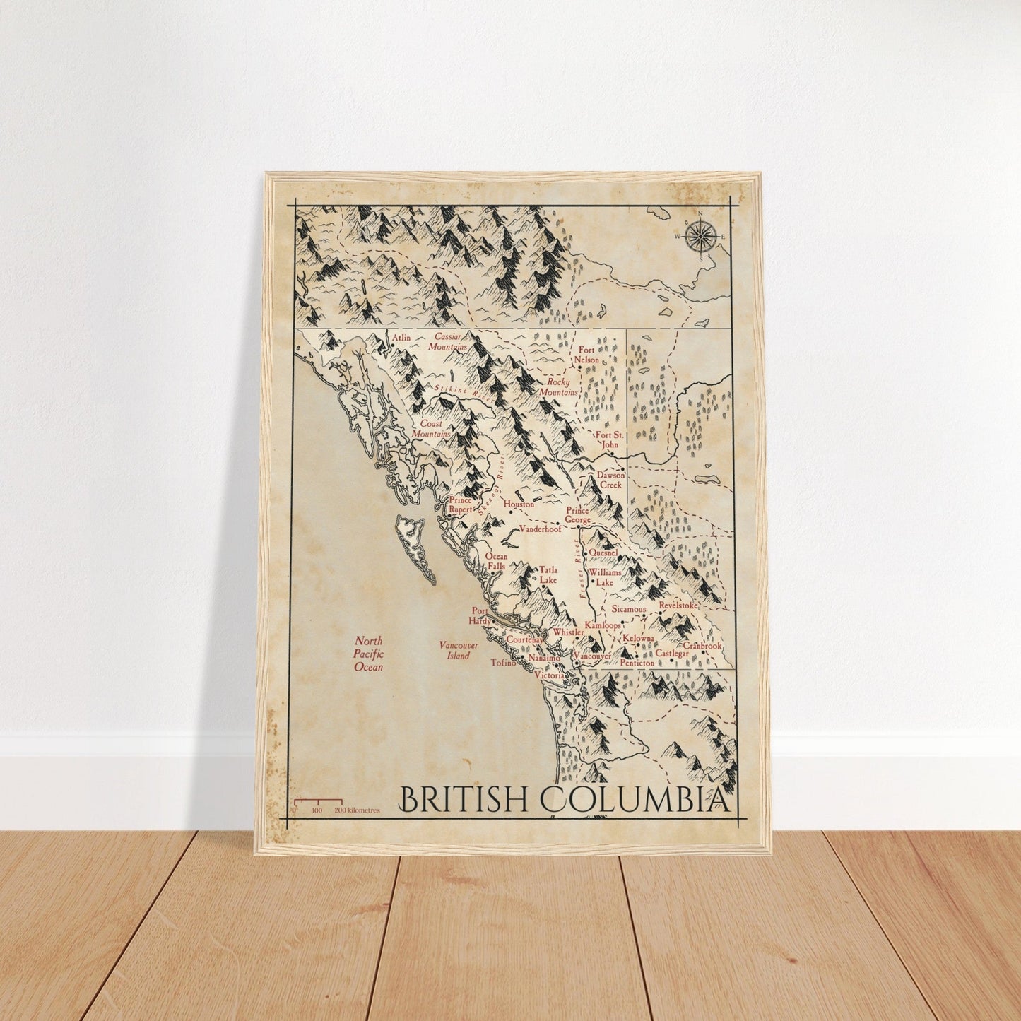 Map of British Columbia - Fantasy-inspired - Print - Fabled Maps