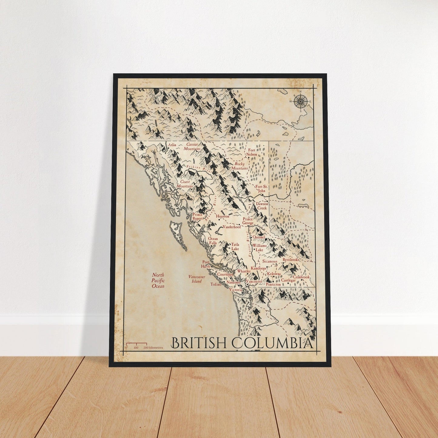 Map of British Columbia - Fantasy-inspired - Print - Fabled Maps