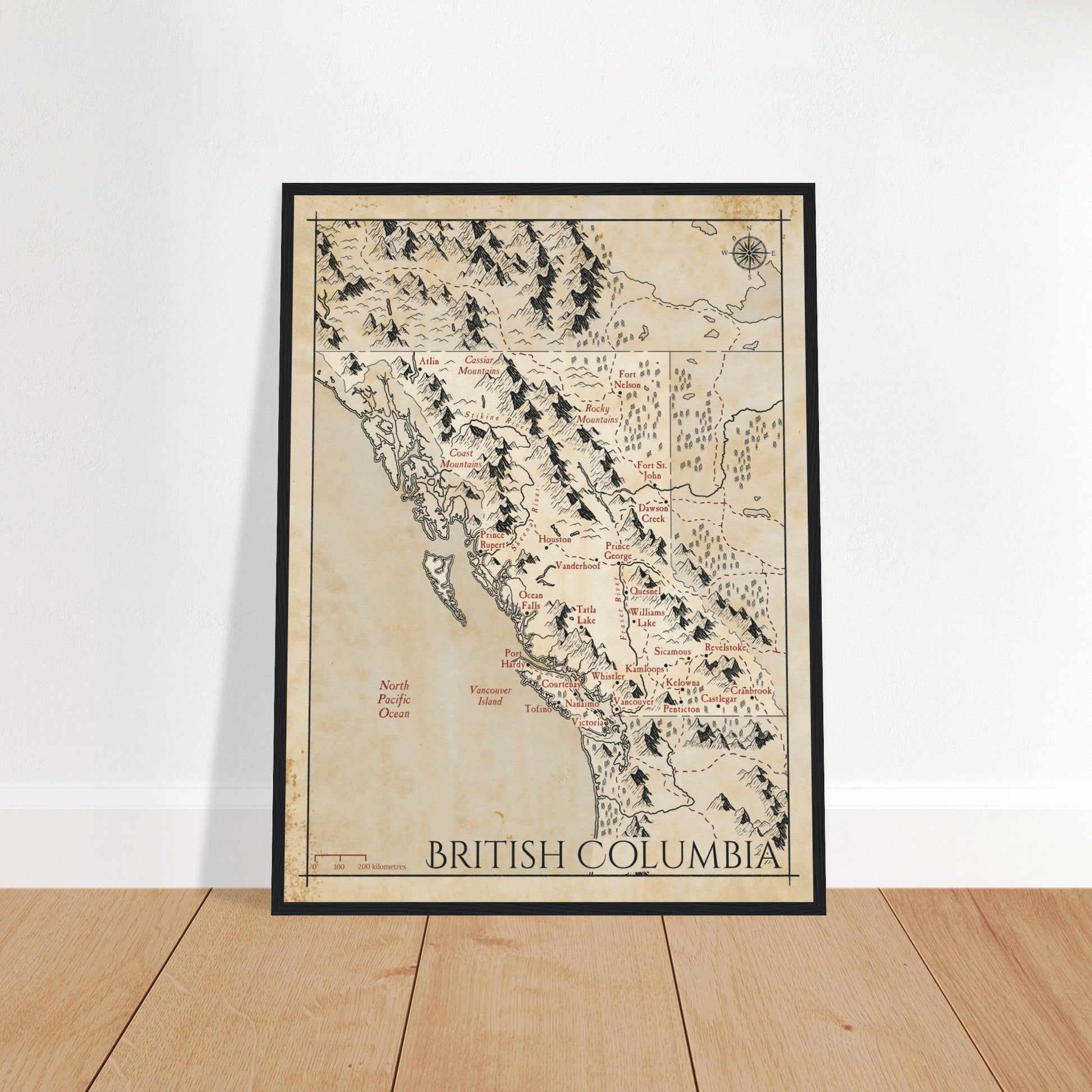 Map of British Columbia - Fantasy-inspired - Print - Fabled Maps