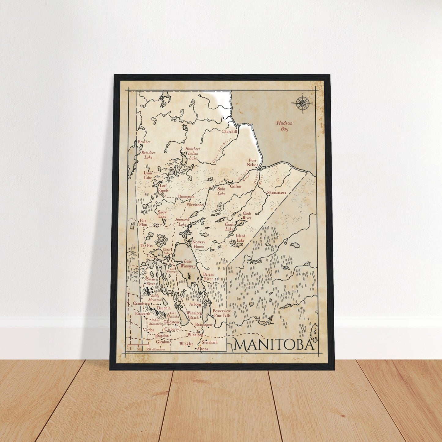 Map of Manitoba - Fantasy-inspired - Print - Fabled Maps