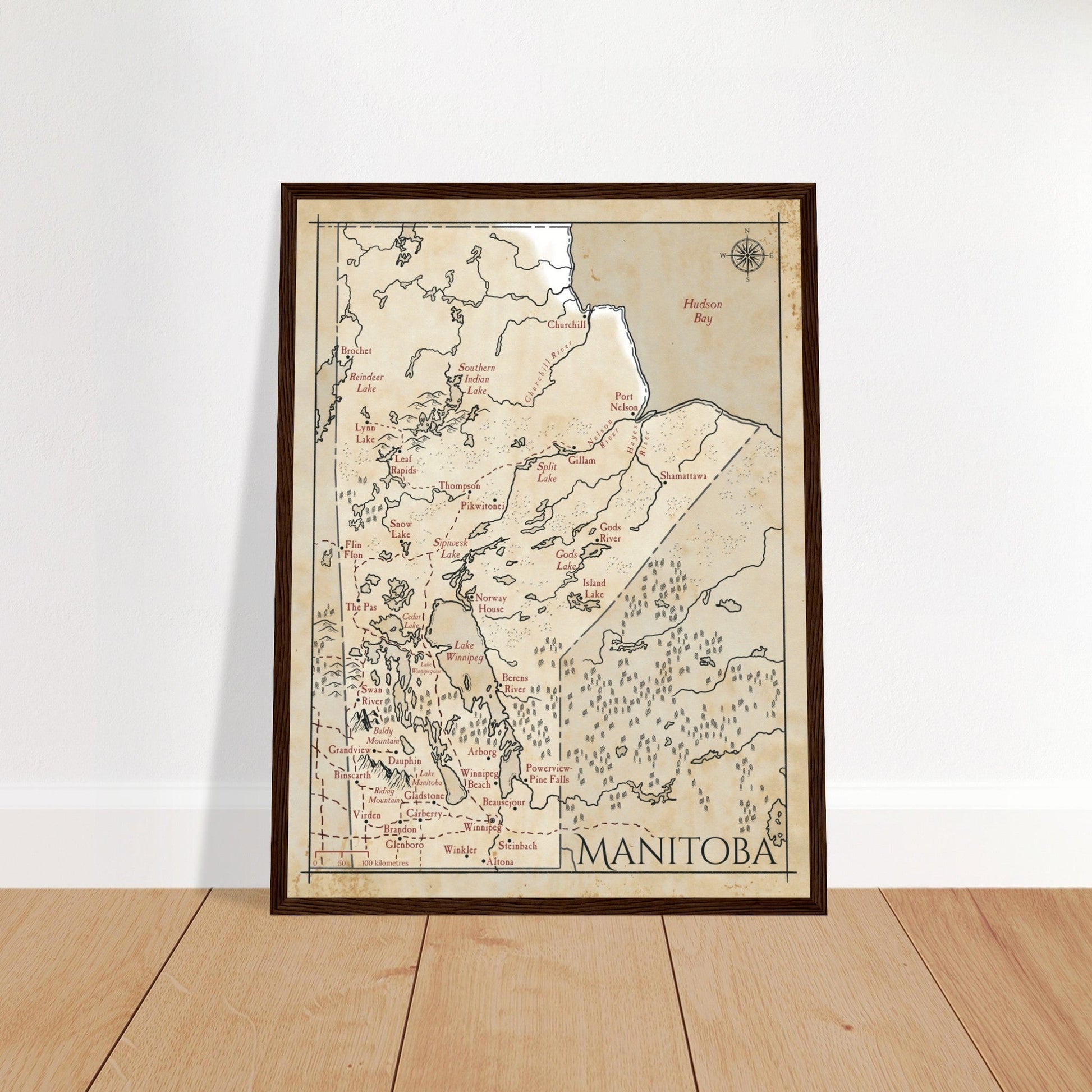 Map of Manitoba - Fantasy-inspired - Print - Fabled Maps