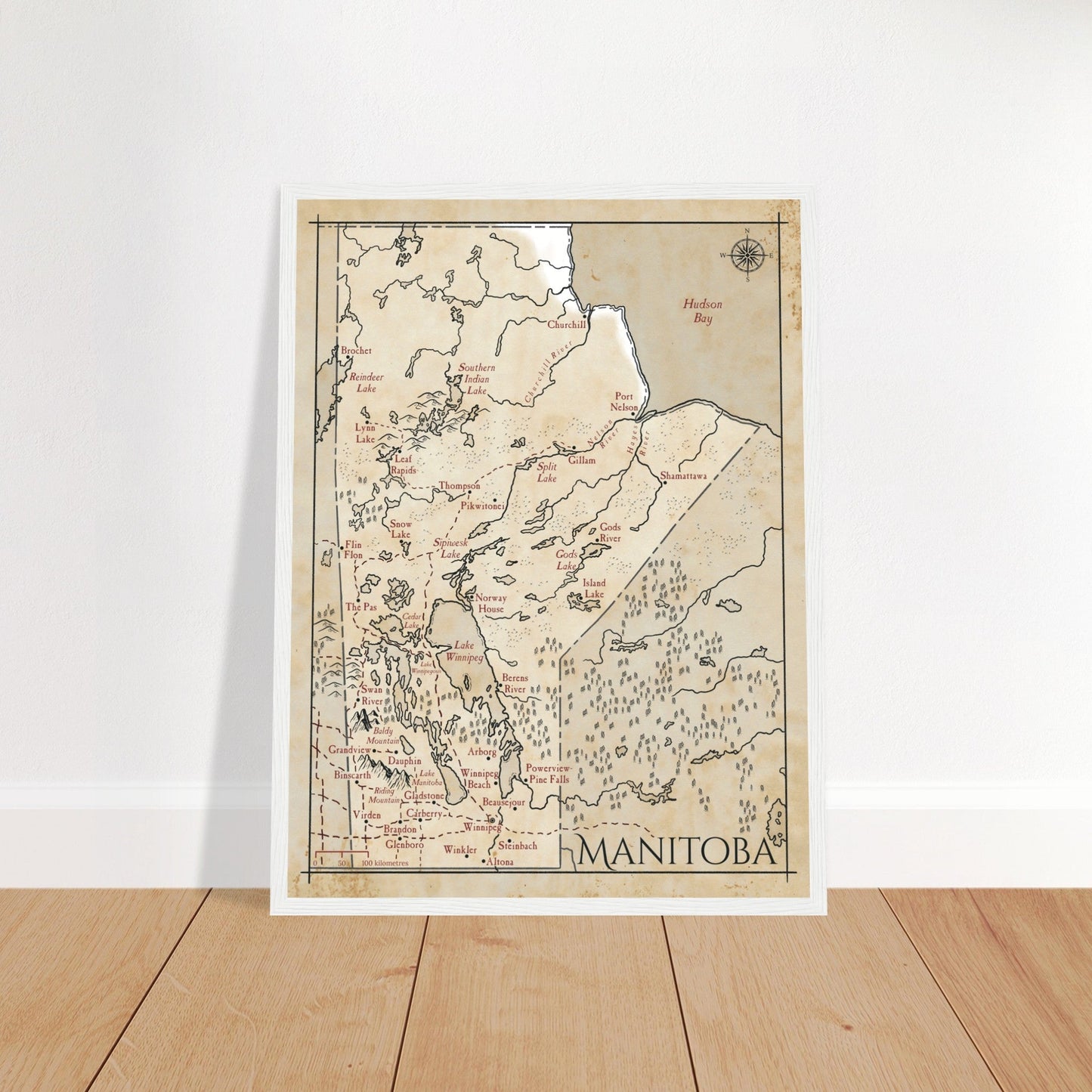 Map of Manitoba - Fantasy-inspired - Print - Fabled Maps