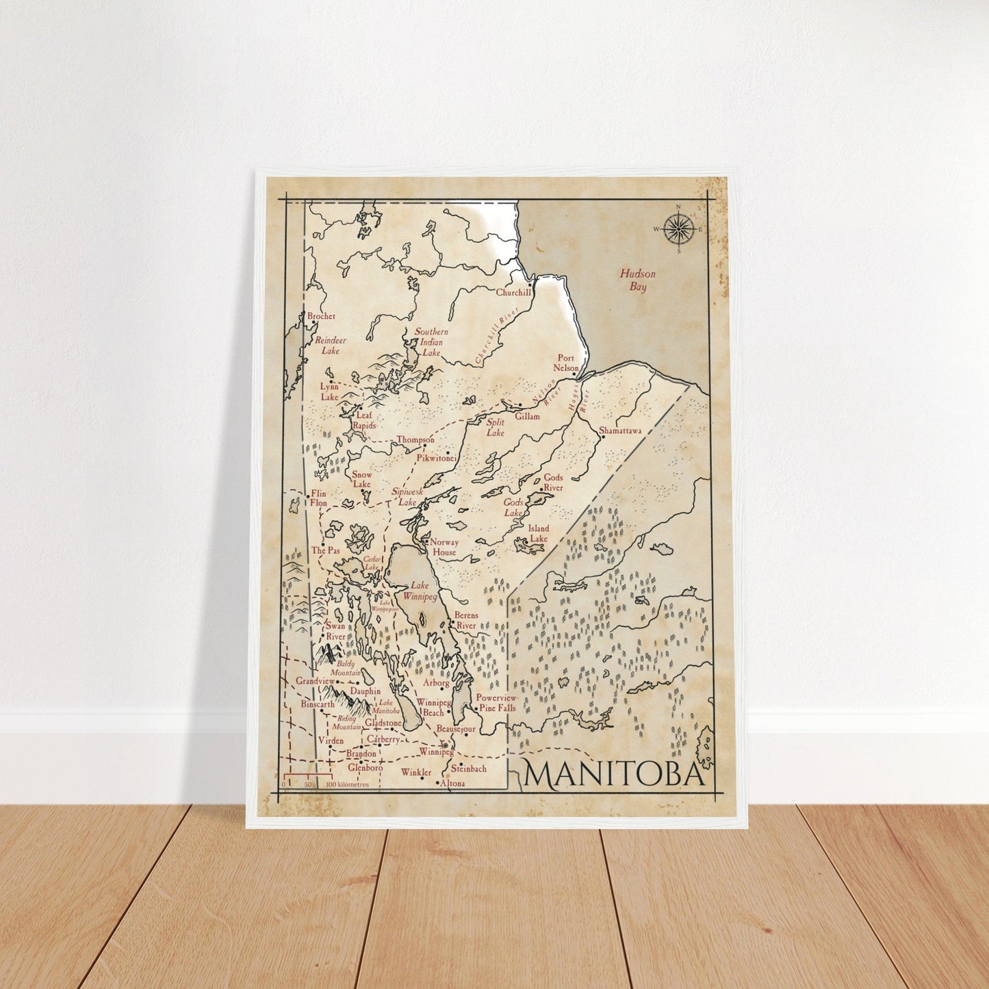 Map of Manitoba - Fantasy-inspired - Print - Fabled Maps