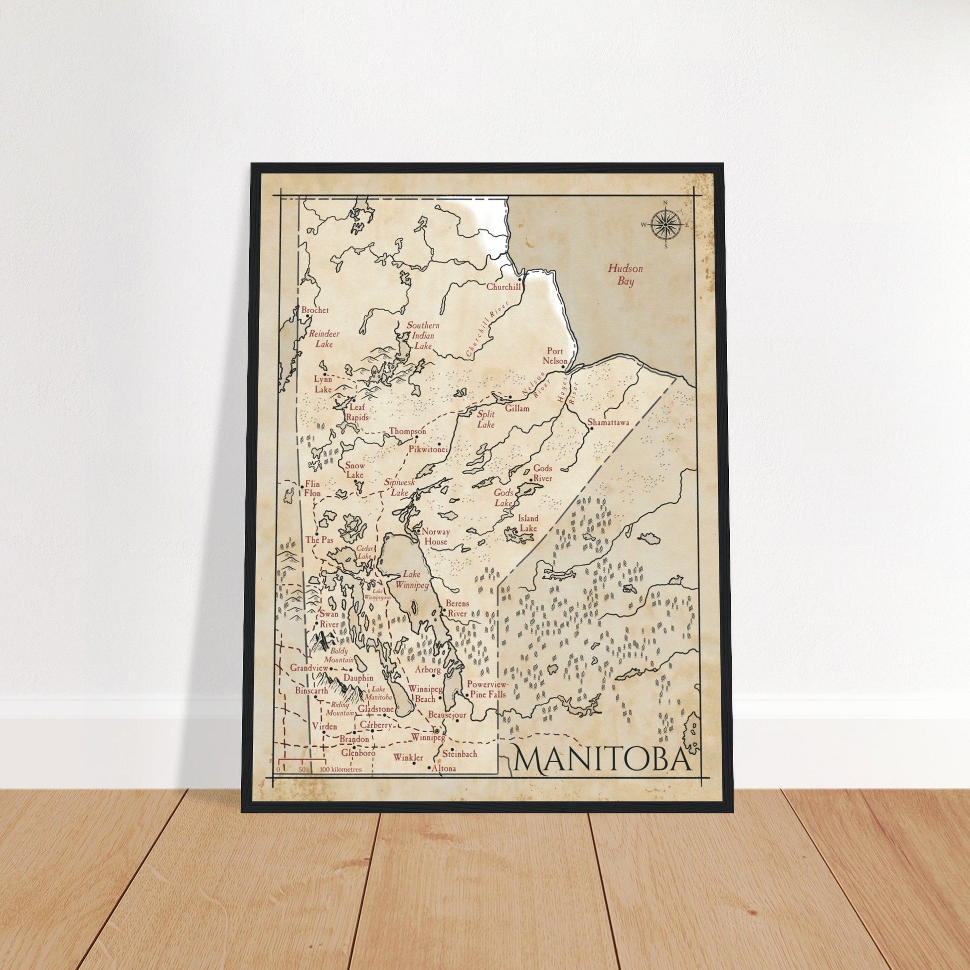 Map of Manitoba - Fantasy-inspired - Print - Fabled Maps