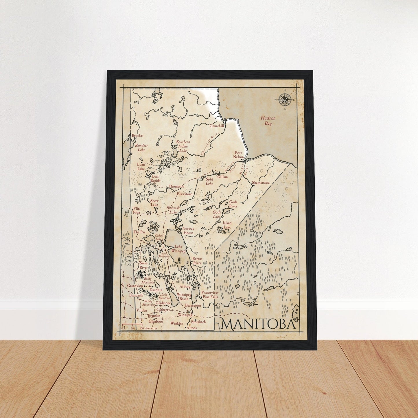 Map of Manitoba - Fantasy-inspired - Print - Fabled Maps