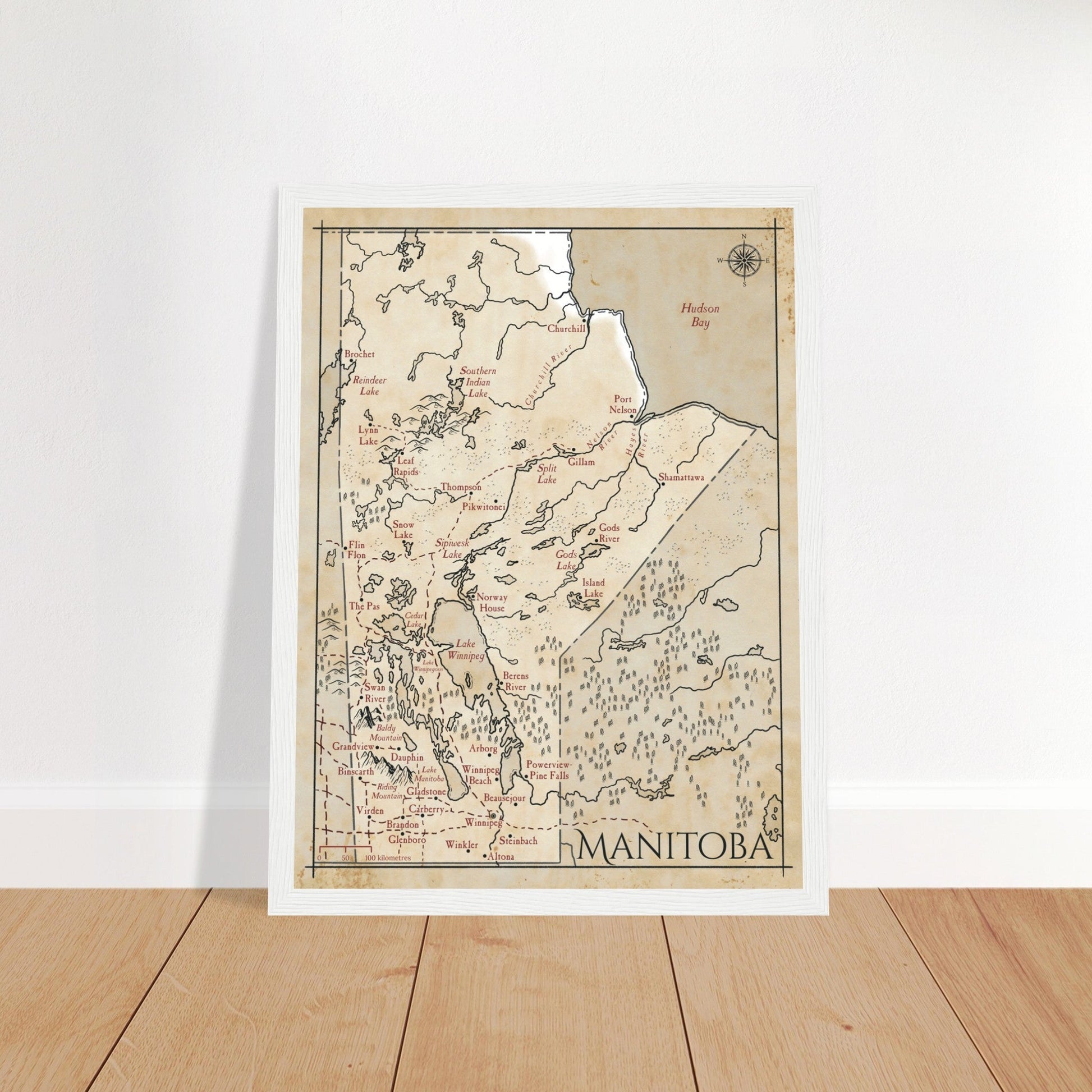 Map of Manitoba - Fantasy-inspired - Print - Fabled Maps