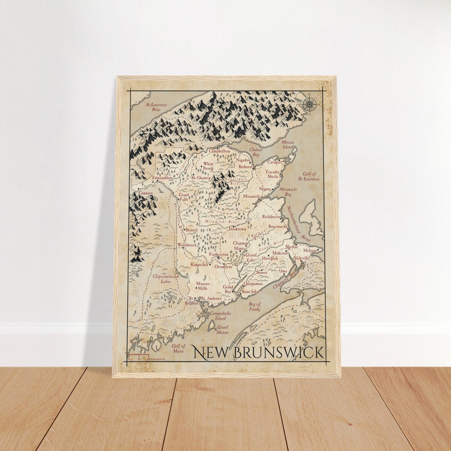 Map of New Brunswick - Fantasy-inspired - Print - Fabled Maps