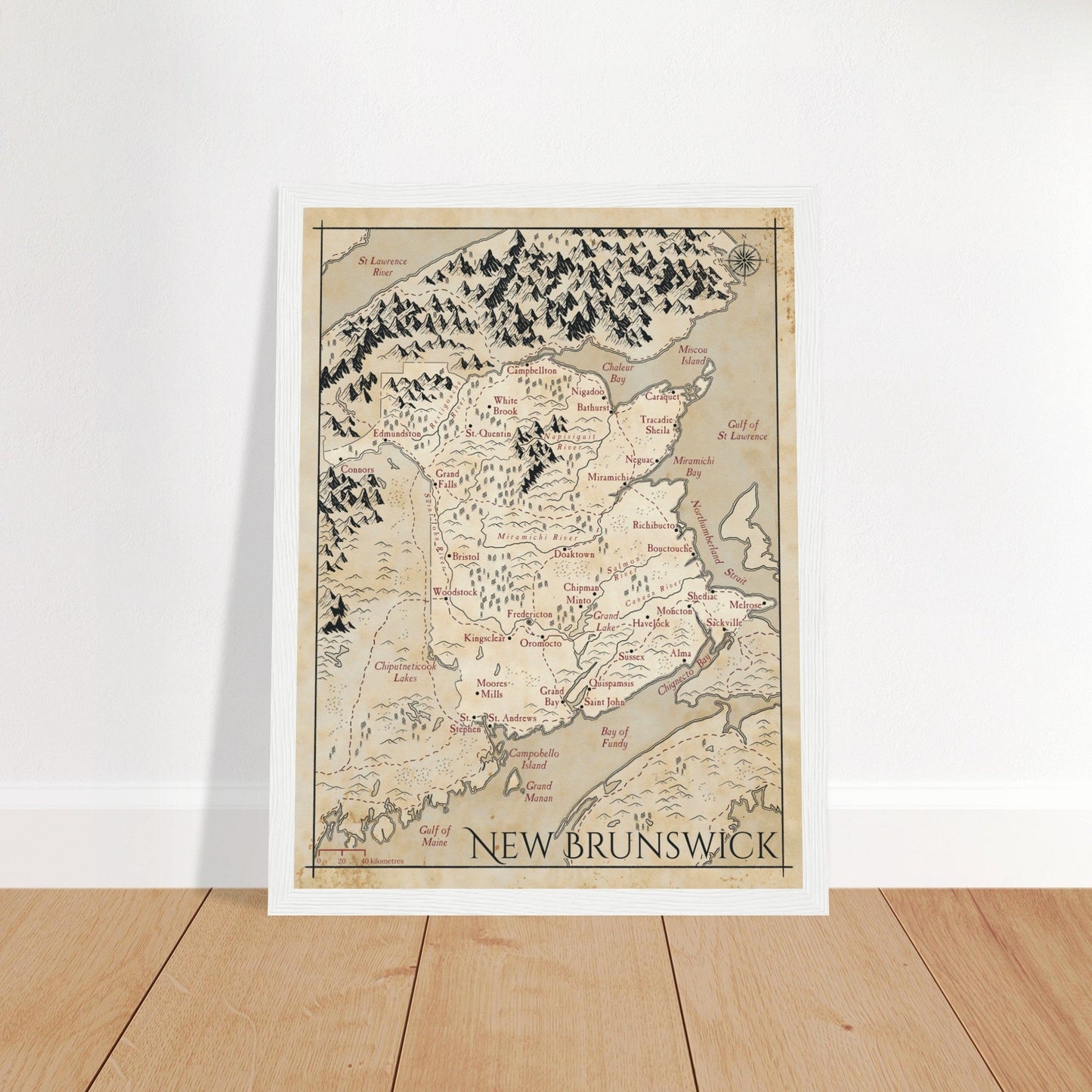 Map of New Brunswick - Fantasy-inspired - Print - Fabled Maps