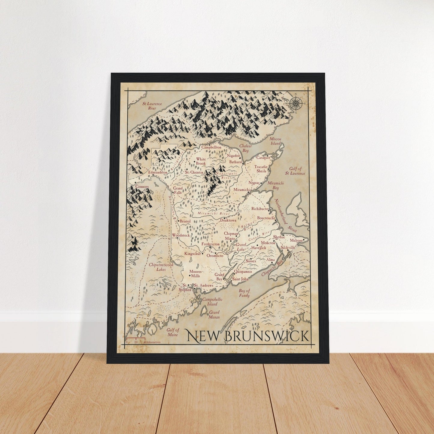 Map of New Brunswick - Fantasy-inspired - Print - Fabled Maps