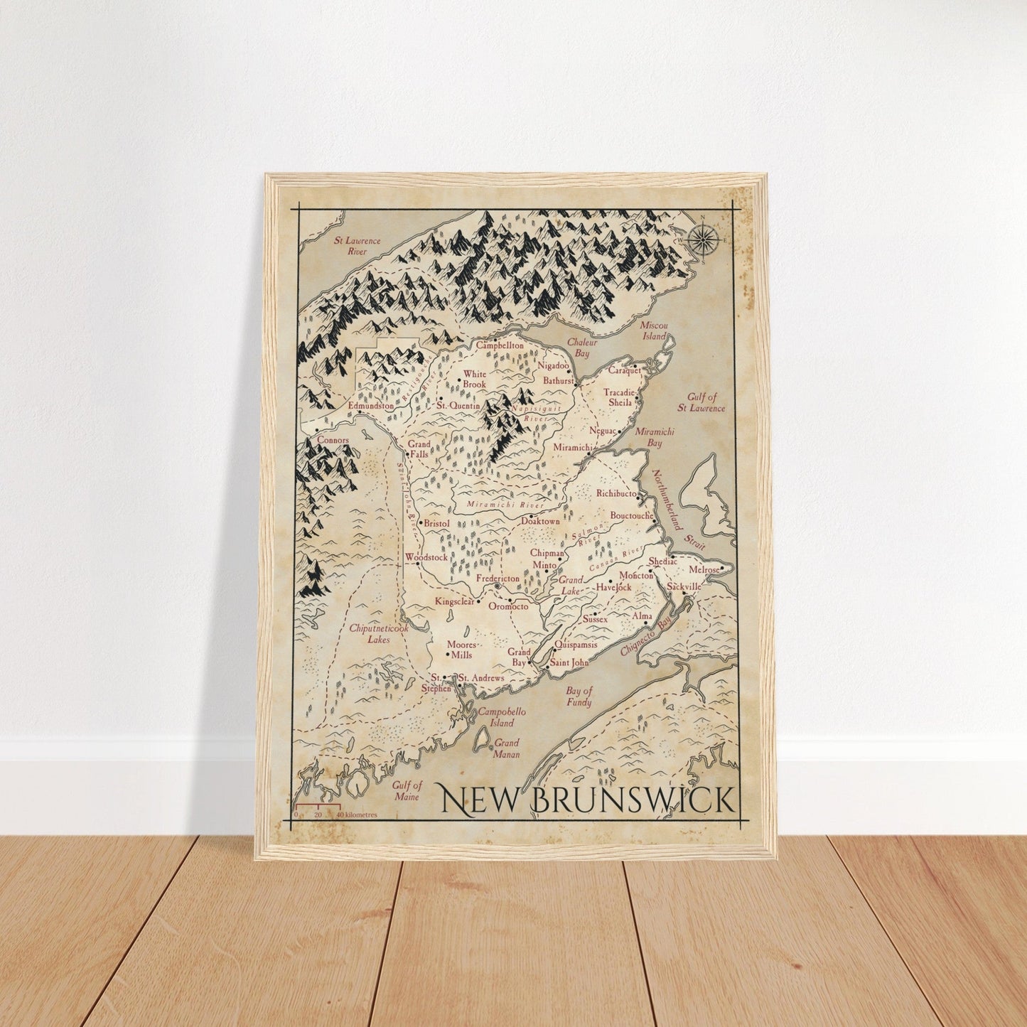 Map of New Brunswick - Fantasy-inspired - Print - Fabled Maps