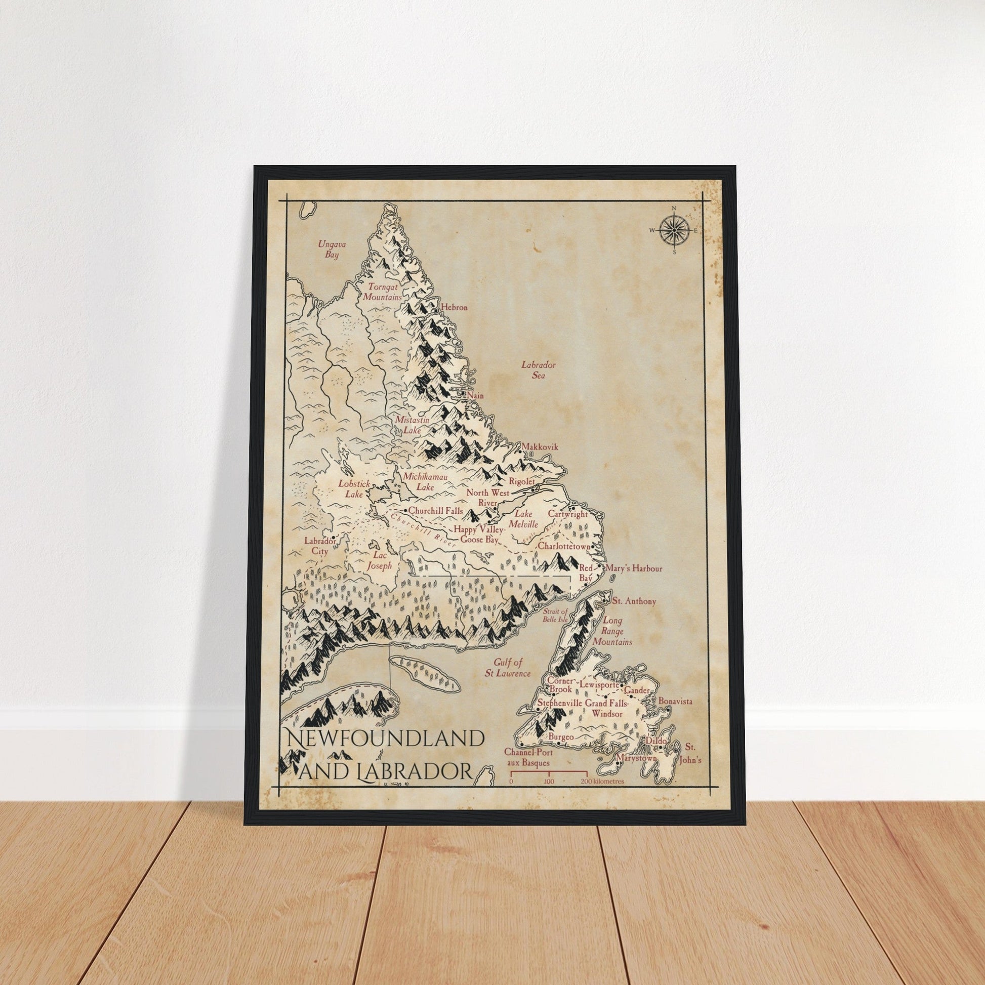 Map of Newfoundland & Labrador - Fantasy-inspired - Print - Fabled Maps