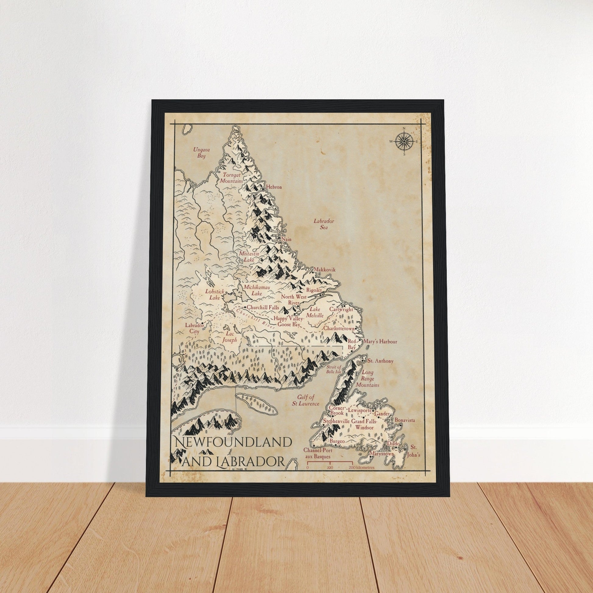 Map of Newfoundland & Labrador - Fantasy-inspired - Print - Fabled Maps