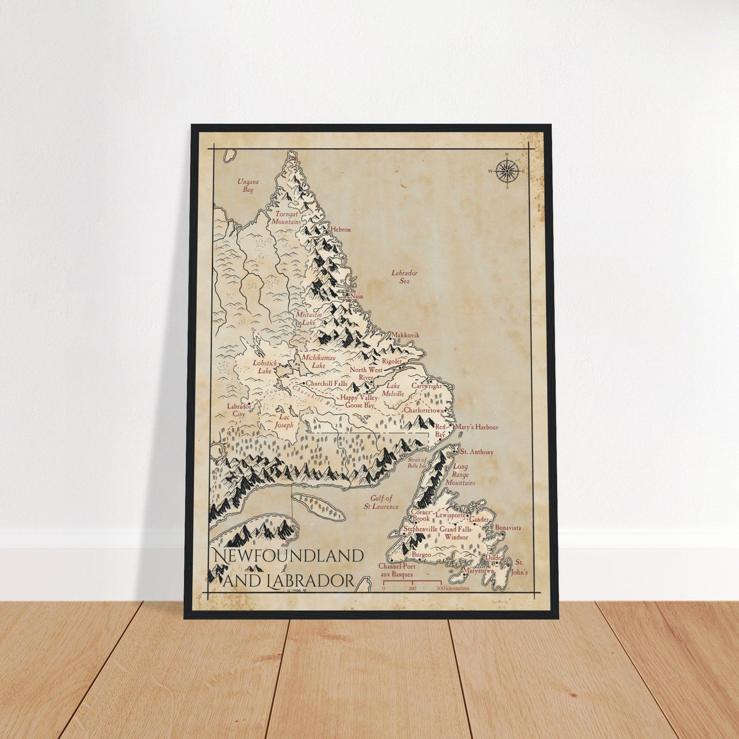 Map of Newfoundland & Labrador - Fantasy-inspired - Print - Fabled Maps