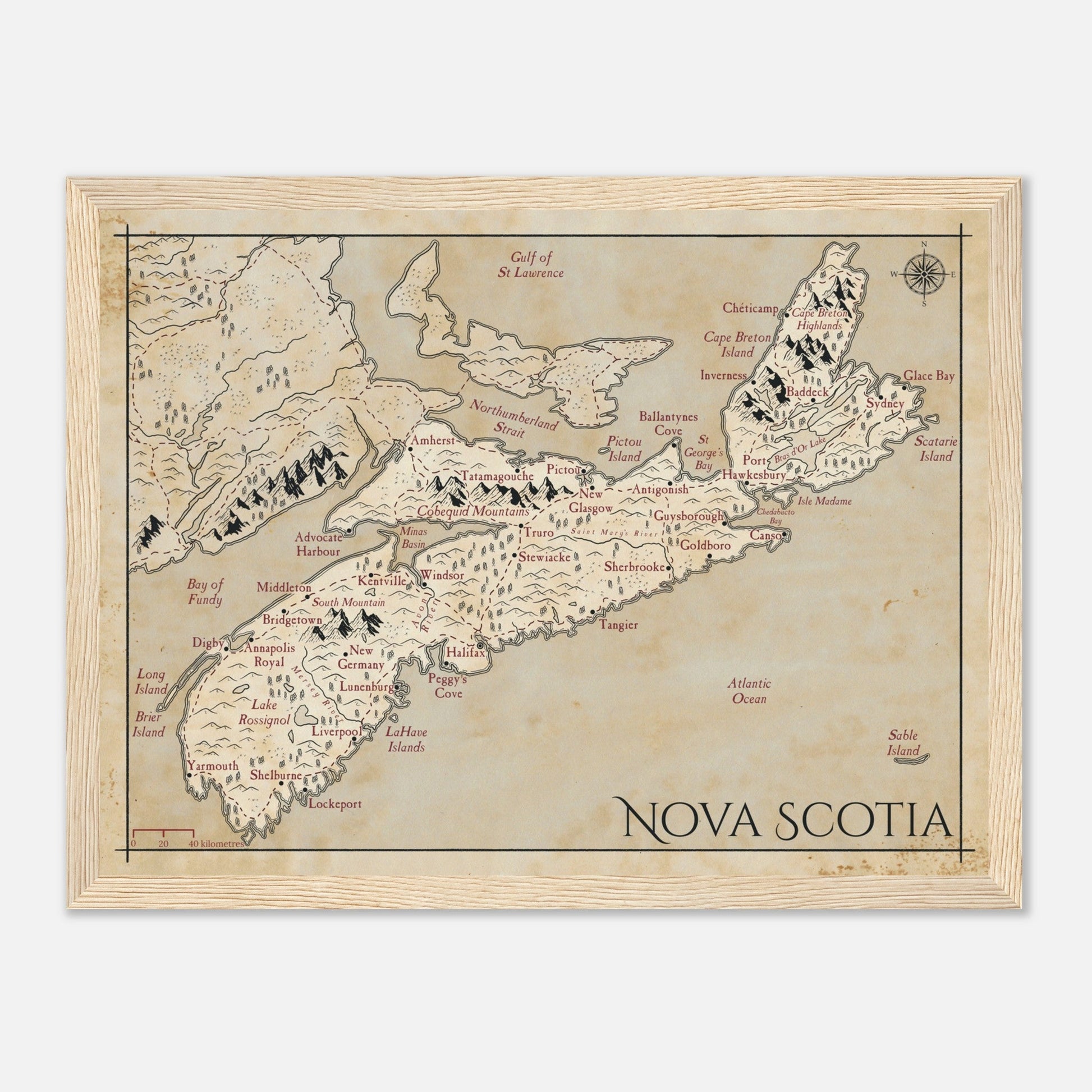 Map of Nova Scotia - Fantasy-inspired - Print - Fabled Maps