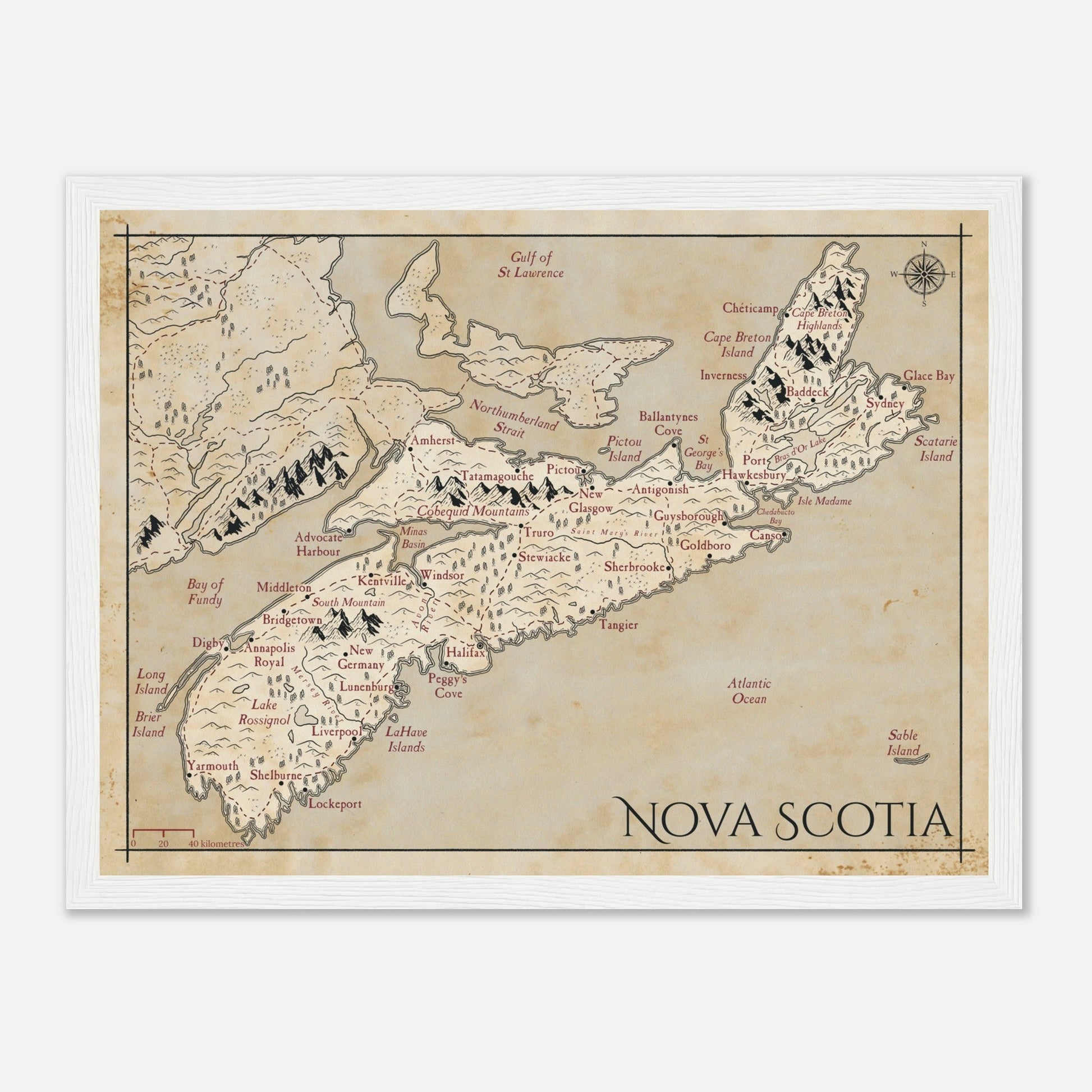 Map of Nova Scotia - Fantasy-inspired - Print - Fabled Maps