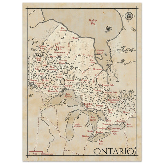 Map of Ontario - Fantasy-inspired - Print - Fabled Maps