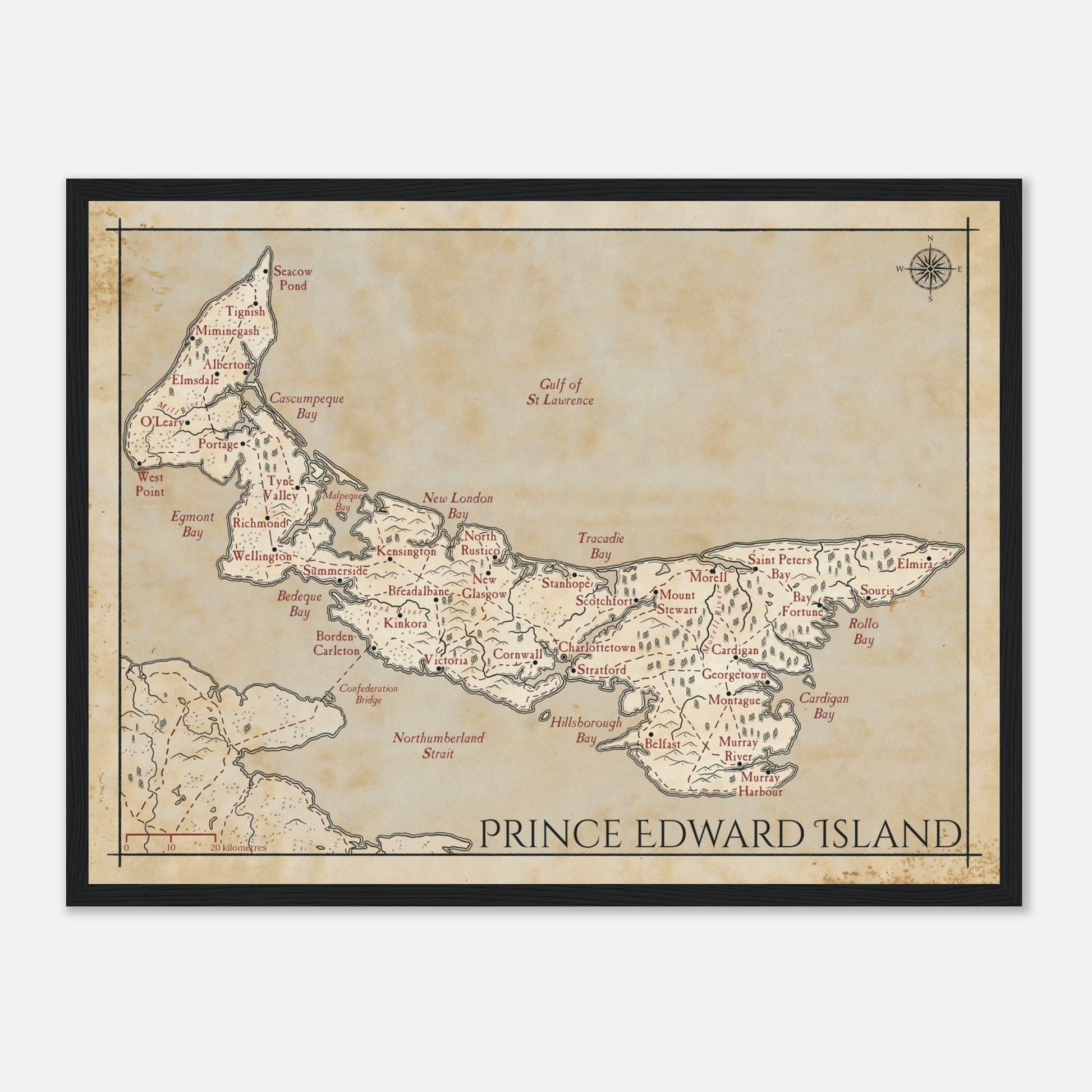 Map of Prince Edward Island - Fantasy-inspired - Print - Fabled Maps