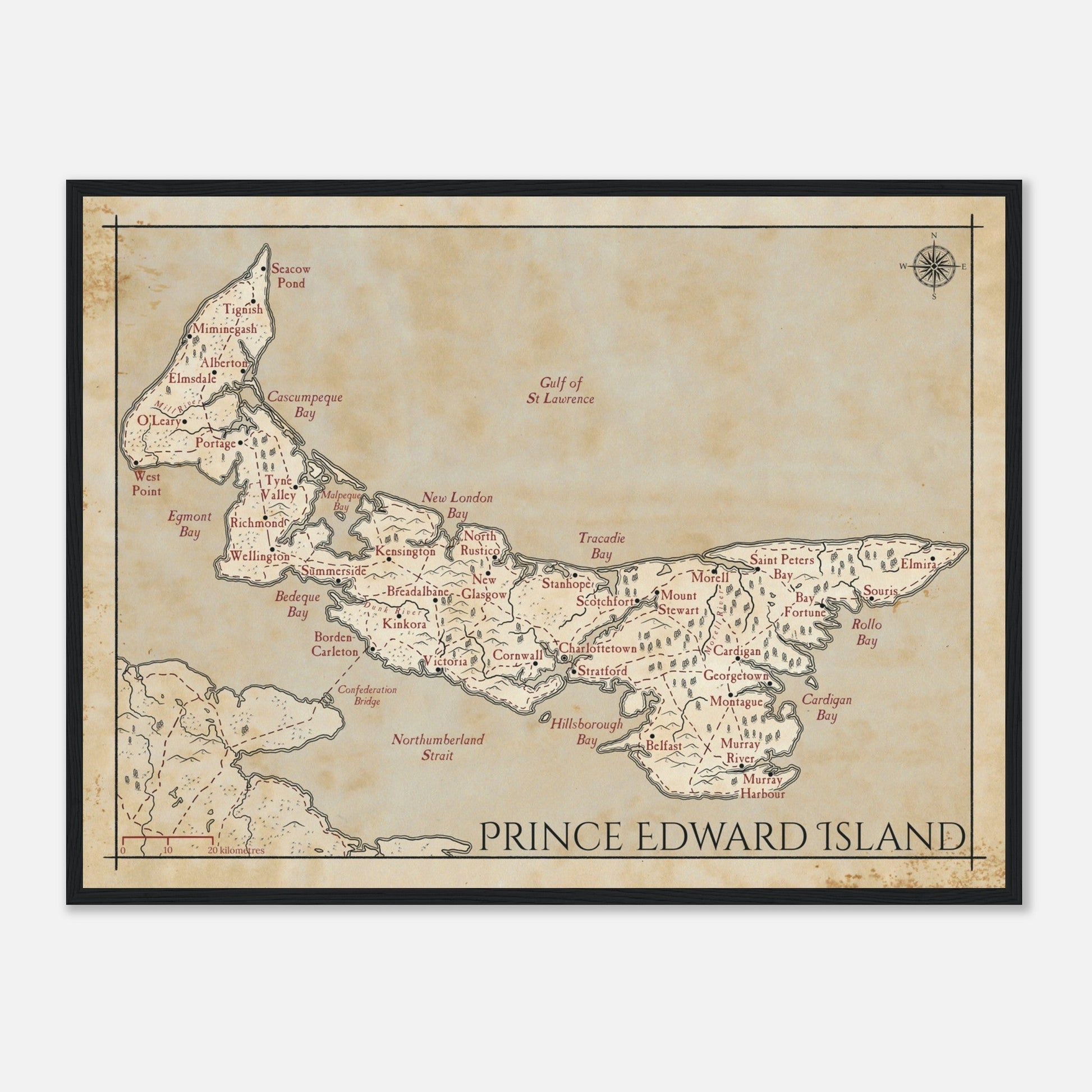 Map of Prince Edward Island - Fantasy-inspired - Print - Fabled Maps