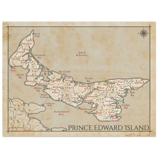 Map of Prince Edward Island - Fantasy-inspired - Print - Fabled Maps