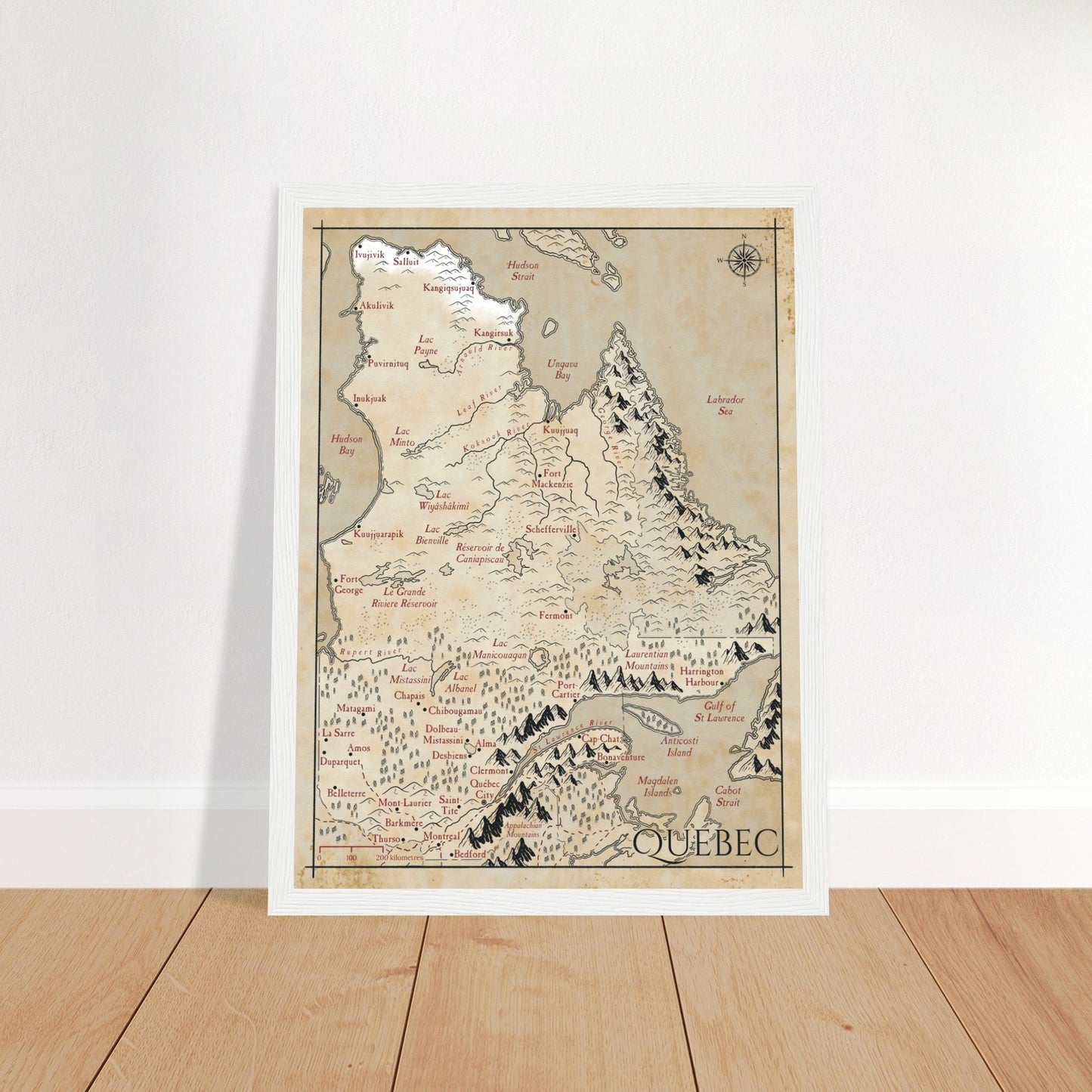 Map of Quebec - Fantasy-inspired - Print - Fabled Maps