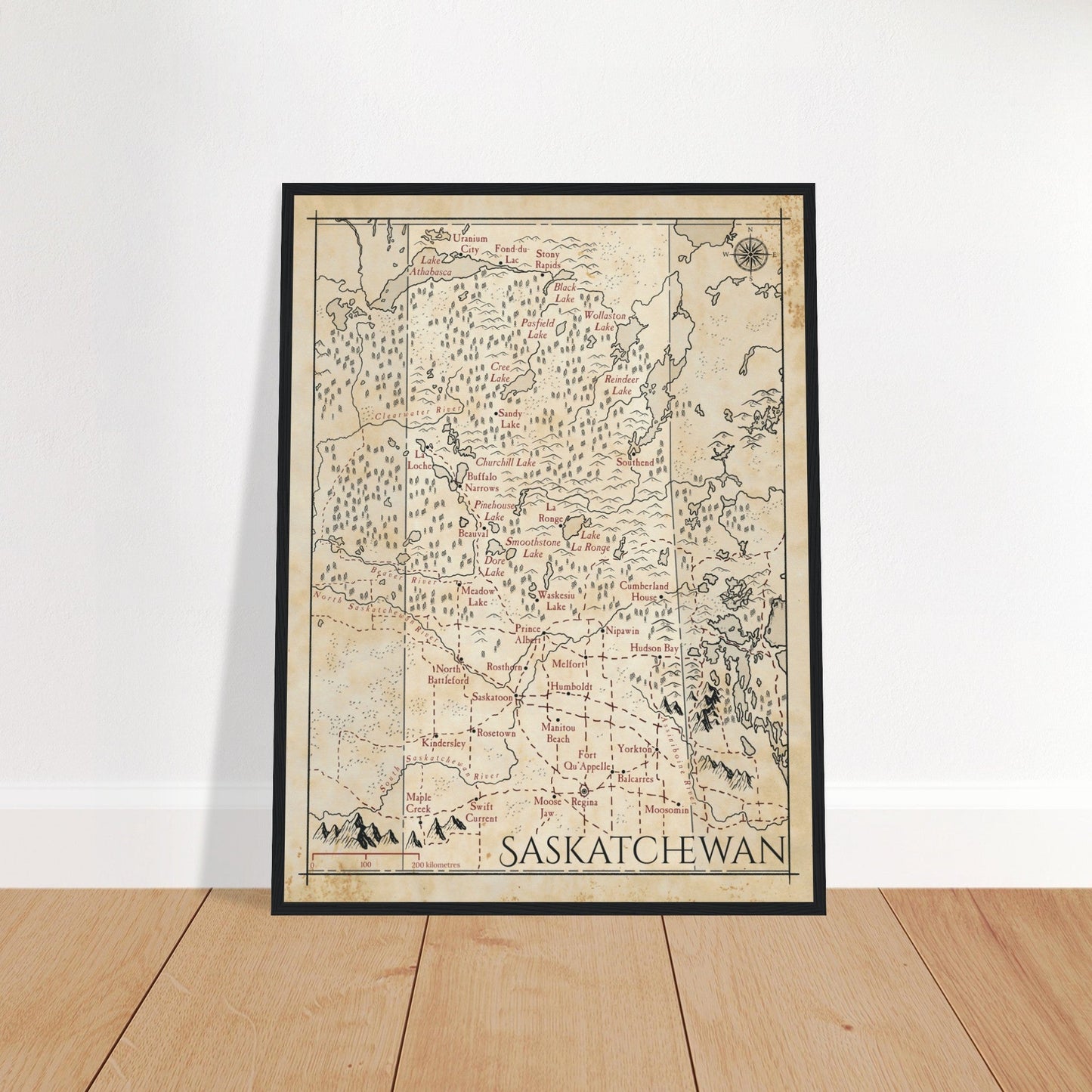 Map of Saskatchewan - Fantasy-inspired - Print - Fabled Maps