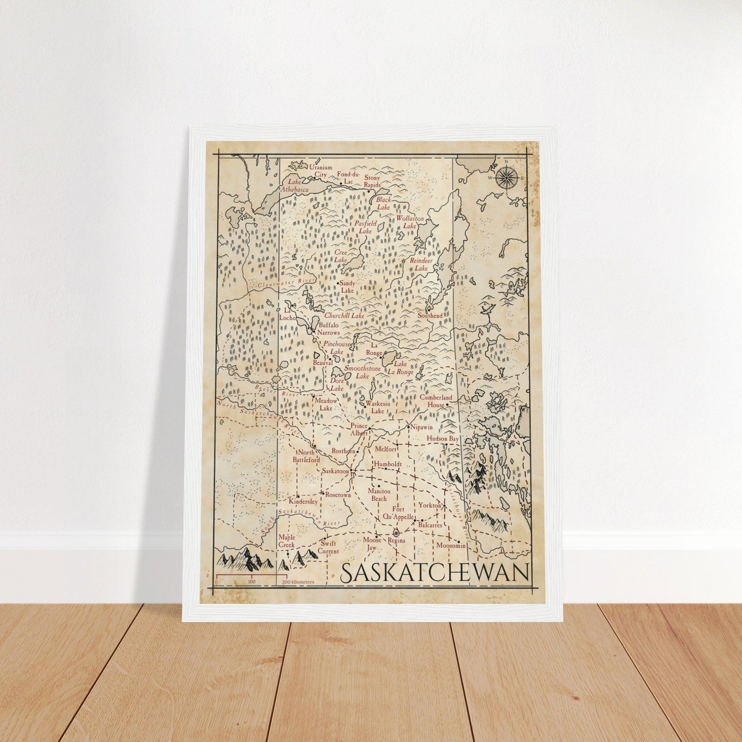 Map of Saskatchewan - Fantasy-inspired - Print - Fabled Maps