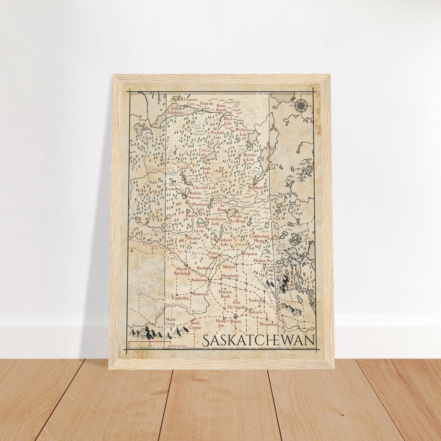 Map of Saskatchewan - Fantasy-inspired - Print - Fabled Maps