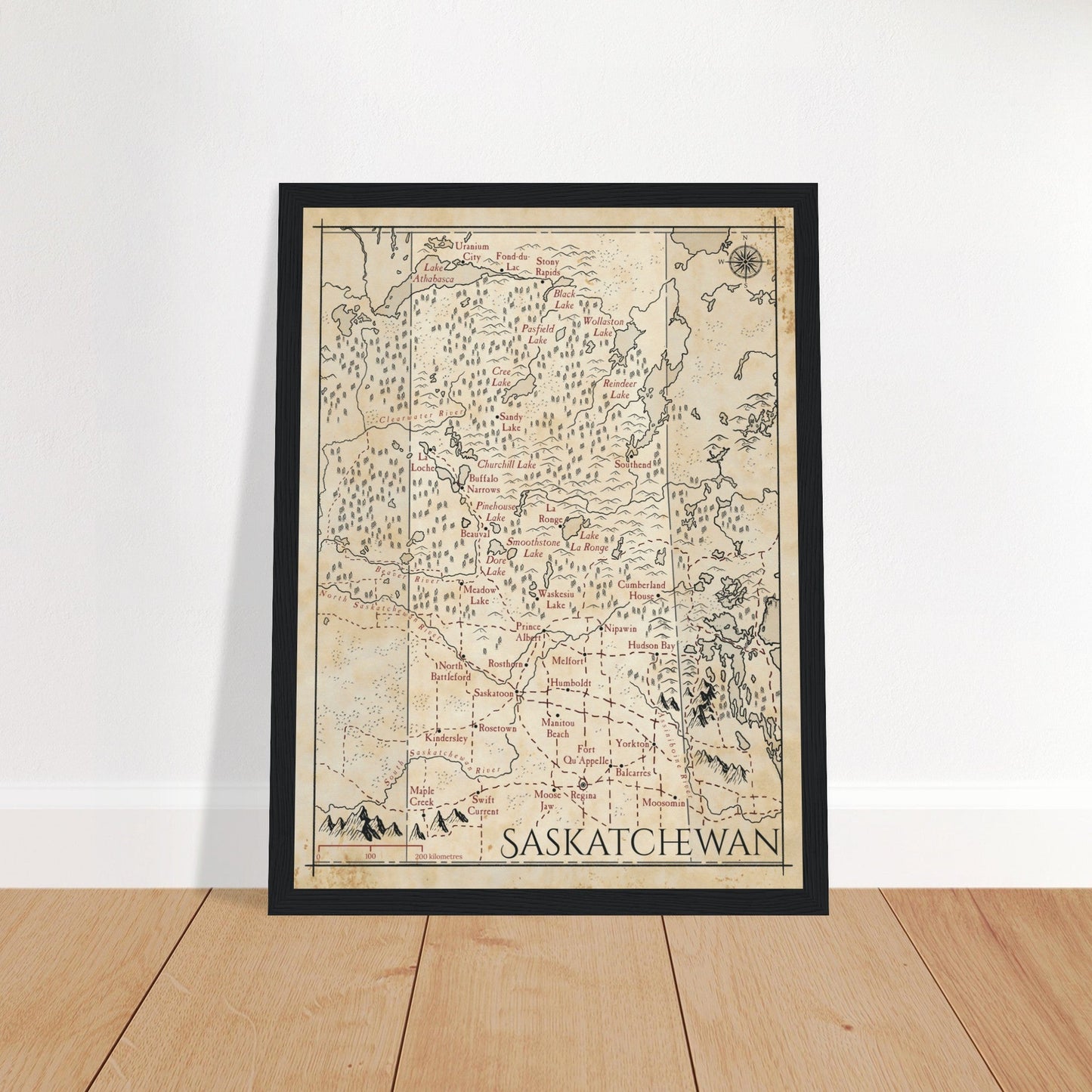 Map of Saskatchewan - Fantasy-inspired - Print - Fabled Maps