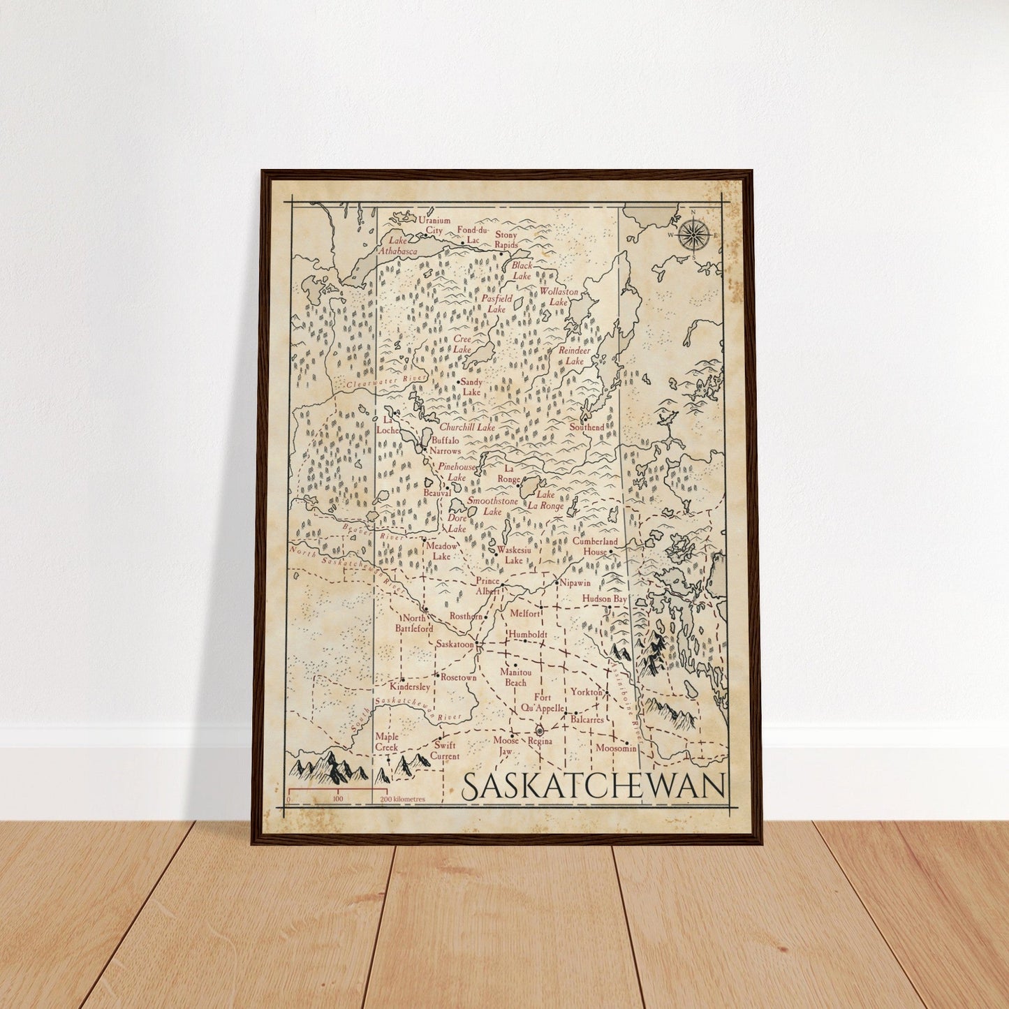 Map of Saskatchewan - Fantasy-inspired - Print - Fabled Maps