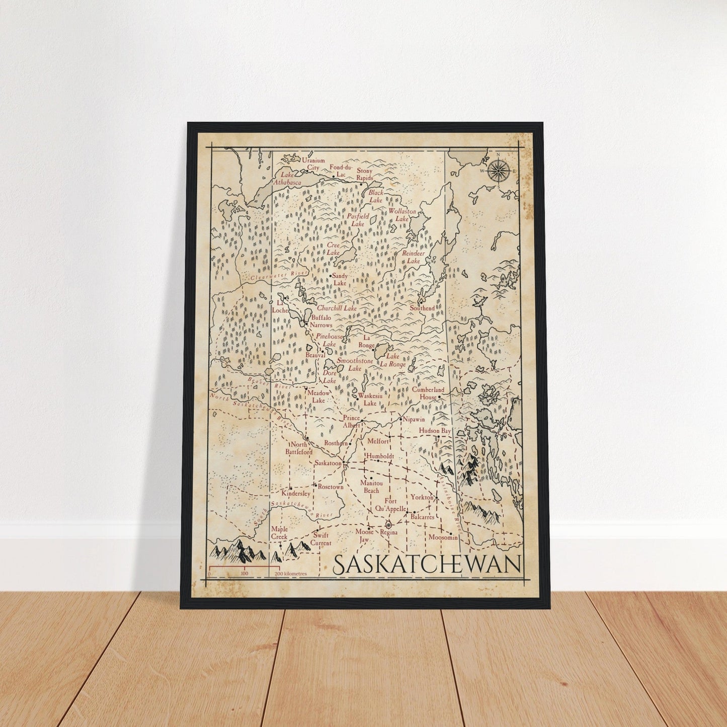 Map of Saskatchewan - Fantasy-inspired - Print - Fabled Maps